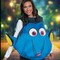 Women’s Dory Fish Costume With Built Out Tunic And Bright Blue Fins